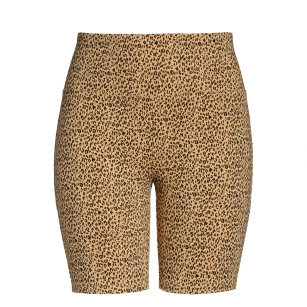 BP Nordstrom High Waist Bike Shorts In Tan Sketched Animal NEW XS